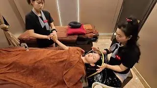 ASMR : VIP Barbershop Hair Wash & 4 Hands Massage in Da Nang 🇻🇳