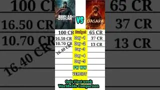 Bhola vs Dasara movie first week worldwide box office collection comparison।।
