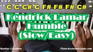 How To Play Humble by Kendrick Lamar - SLOW Easy Piano Tutorial - Riff