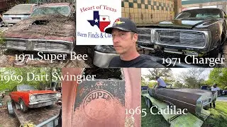 1971 Super Bee, 1971 Charger SE 4 speed, 1969 Dart Swingier, 1965 Cadillac Conv,  MOPAR DREAMS YARD