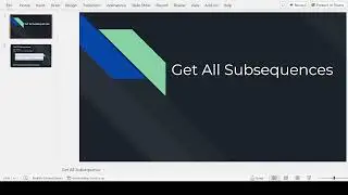 Get Subsequences Using Recursion