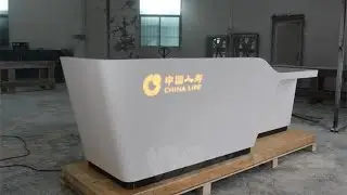led logo reception desk high quality lobby counter for sale