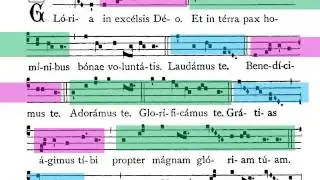 Canto Gregoriano. Gloria. Partitura y  An&aacute;lisis Musical. Notaci&oacute;n Cuadrada. Neumas. Audici&oacute;n.