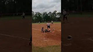 Runner was coming in hot!#softballstrong #softball #catcher #classof2026 #21 #fastpitch #gopanthers