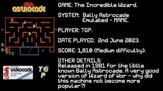 The Incredible Wizard - Bally Astrocade - MAME -  Medium Difficulty - 12,690 points