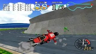 Cyber Cycles (サイバーサイクルズ)  - Arcade - Red Wild Hog - Green Hill - Full Race
