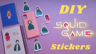 DIY squid game stickers | How to make stickers at home | squid game craft idea | easy to make