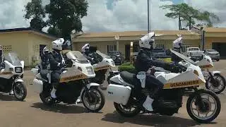 motocycliste spectacle des gendarmes routier au camp Yeyap promotion 2023