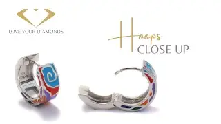Love Your Diamonds colorful hypnosis hoop earrings in genuine 925 sterling silver