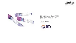 BD Vacutainer Tube EDTA K3 4ml Pack of 100 368860