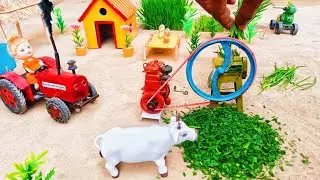 Mini diesel engine | Mini tractor | chaf cutter machine project for cow