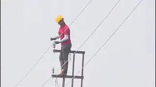 33000Volts overhead lines installation⚡