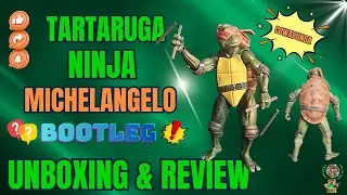 TARTARUGA NINJA MICHELANGELO - NECA BOOTLEG -  UNBOXING E REVIEW #neca #tmnt #bootleg #actionfigures