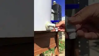 Install a faucet on the plastic bucket