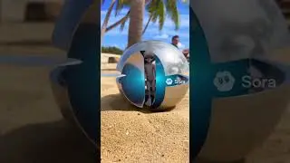 #ai #alien  drops down from #space in one of its shiny #orbs on #remote #island