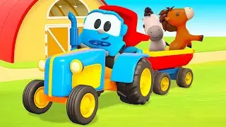 Est&aacute;bulo para cavalos do L&eacute;o, o caminh&atilde;o! Desenho animado infantil. Desenhos animados em portugu&ecirc;s
