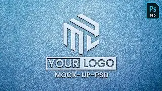 White Logo Mockup on Blue Leather Tutorial using Adobe Photoshop