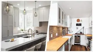 75 Dark Wood Floor Kitchen With Brown Backsplash Design Ideas You'll Love ⭐️