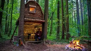 🔥 Hanging Survival Shelter Built on a Fallen Tree | Wolf Den Survival
