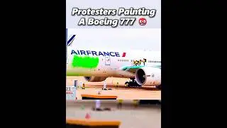 Protester Painting A Boeing 777 VS My Intrusive Thoughts 💀 #ViralVideo #Aviation #777