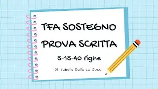 TFA SOSTEGNO PROVA SCRITTA