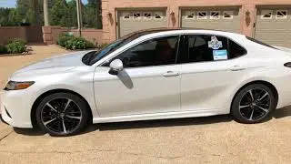 TOYOTA CAMRY XSE 2018 года, цвет перламутровый, белый, красная кожа, б/у, с загрузкой, на продажу INO WWW.SUNSETMOTORS.COM 2.5 л