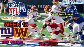 New York Giants vs Washington Commanders Week 15 Game 2nd QTR  Highlights NFL  DEC 14, 2025