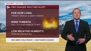Fire weather warnings continue on Monday