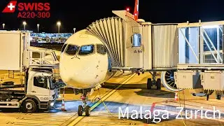 TRIP REPORT / Beautiful sunset flight! /Malaga to Zurich / Swiss Airbus A220-300