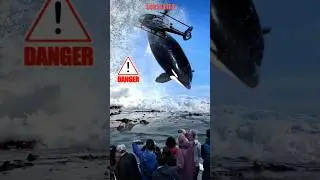 HUGE ORCA WHALE CRASHES HELICOPTER #whale #amazing