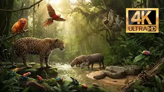 Amazon Jungle 4K &ndash; Rare Birds, Monkeys & Jaguars And Many Animals| Relaxing Nature Sounds