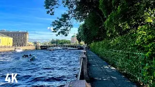 4K Saint Petersburg Walking tour Virtual Trip And Walk With City Sounds Russia ||The Summer Garden