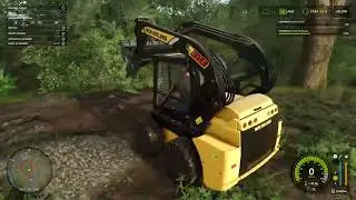 farming simulator 25 game play driving  a skid steer