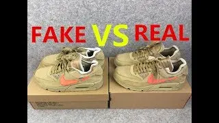 Comparison Real VS Fake Air Max 90 Off White Desert Ore AA7293-200