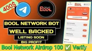 BOOL NETWORK NEW PROJECT TELEGRAM BOT AND TESNENT AIRDROP