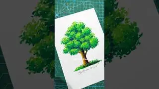 Cara Gambar Pohon pakai Oil Pastel buat Pemula 🌳#art #drawing #drawingtutorial #howtodraw
