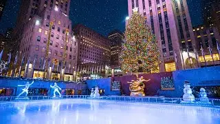 Magical New York City Christmas Night 🎄 Snowy Times Square, Holiday Lights & Relaxing Festive Music