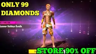 OMG //Store 90% OFF😱 FF//Beach Boy Bundle Only 99 diamonds💎//FreeFire New event Today.