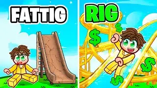 FATTIG vs RIG Vandrutsjebane i Roblox Build a Waterslide! 💦💸