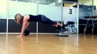 Strongboard Plank with Medicine Ball Roll