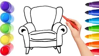 How To Draw cute chair Drawing, Painting & Coloring For Kids and Toddlers_ Child Art 🐋🌈🎨
