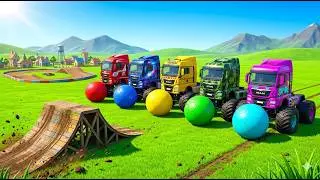 Flatbed Truck McQueen  Transportation with Truck   Pothole vs Car #2