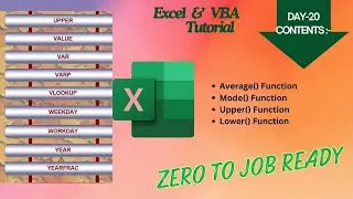 EXCEL & VBA Tutorial | excel macro visual basic tutorial | Excel Formulas day 3