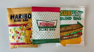 🤎paper diy🤎 Haribo,Krispy Kreme,Subway Blind bag, Unboxing, ASMR