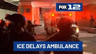Federal agents delay ambulance leaving Portland ICE building with injured protester