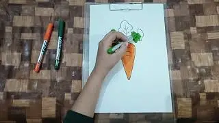 Fun & Easy Carrot Coloring Video | Step by Step Drawing for Kids