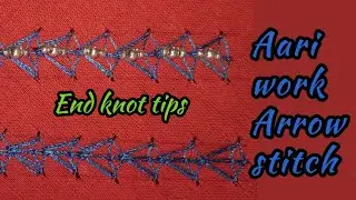 Aari work Arrow stitch in tamil/Aari end knot tips/@athaliatamil