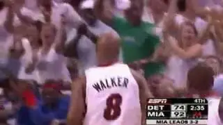 Antoine Walker does the wiggle after a shot in the Detroit/Heat series of 06