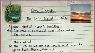 The lake isle of innisfree question answer | Class 9 english poem 4 question answer