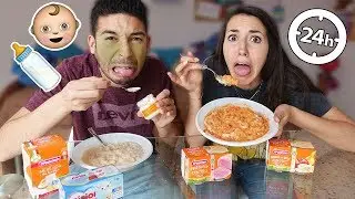 MANGIAMO SOLO CIBO PER NEONATI PER 24 ORE! *disgustoso*